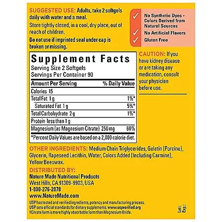 Nature Made Magnesium Citrate Softgels, 180 ct. 商品