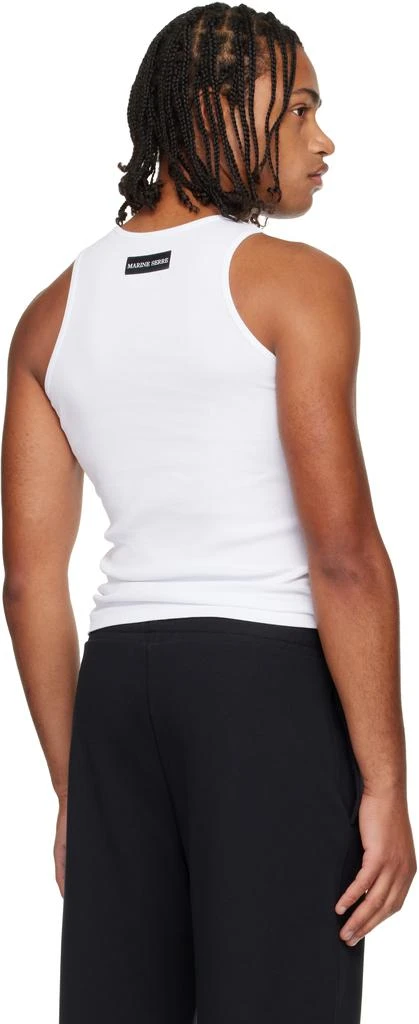 商品MARINE SERRE|White Moon Logo Ribbed Jersey Tank Top,价格¥1257,第3张图片详细描述