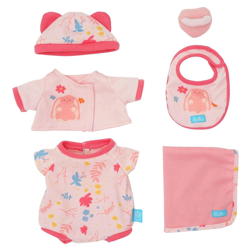 商品Manhattan Toy|Manhattan Toy Baby Stella Welcome Baby 6 Piece Bringing Home Baby Doll Set with Hat, Bib, Onesie, Cardigan, Magnetic Pacifier and Blanket,价格¥199,第1张图片