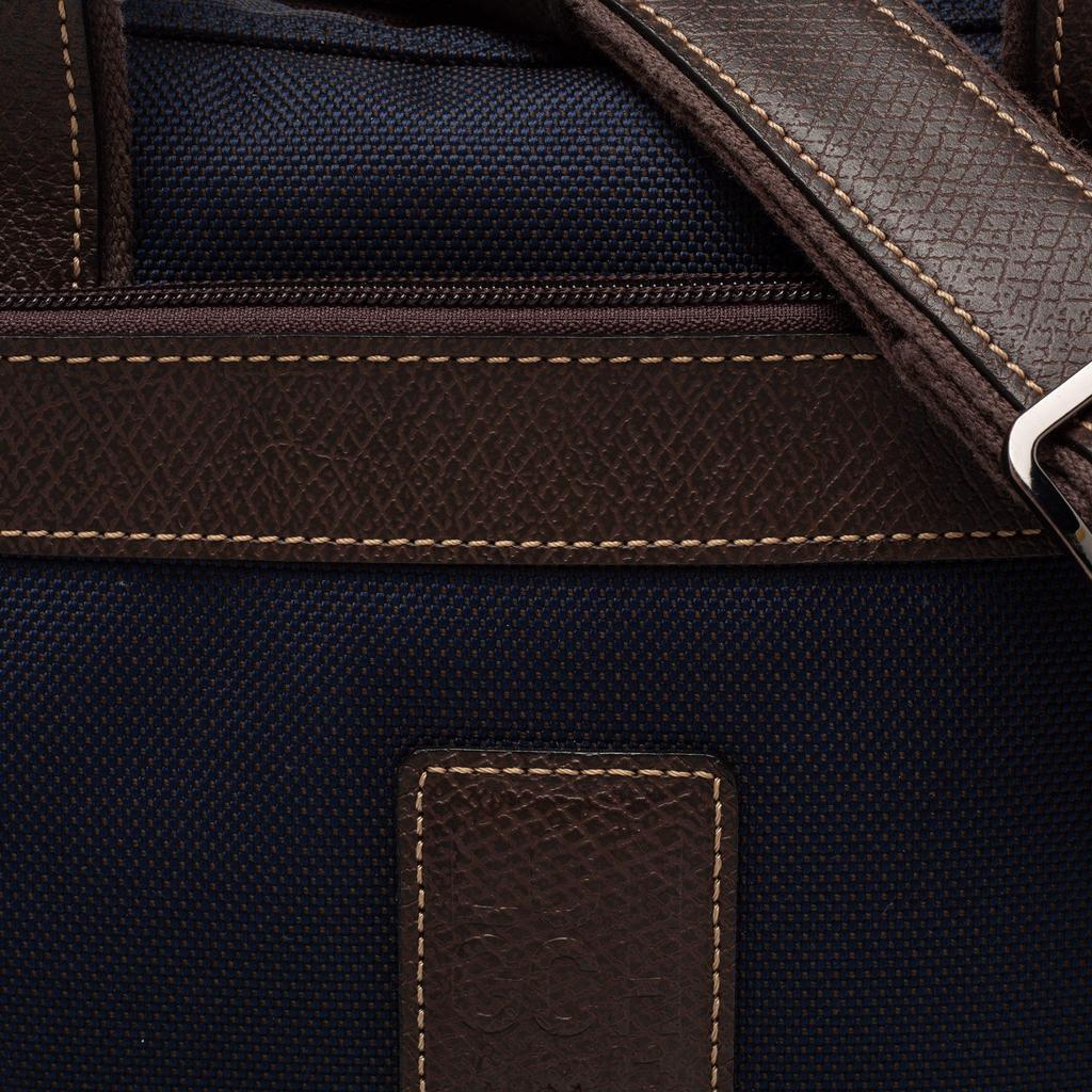 商品[二手商品] Longchamp|Longchamp Navy Blue/Brown Leather And Canvas Boxford Laptop Bag,价格¥1656,第7张图片详细描述