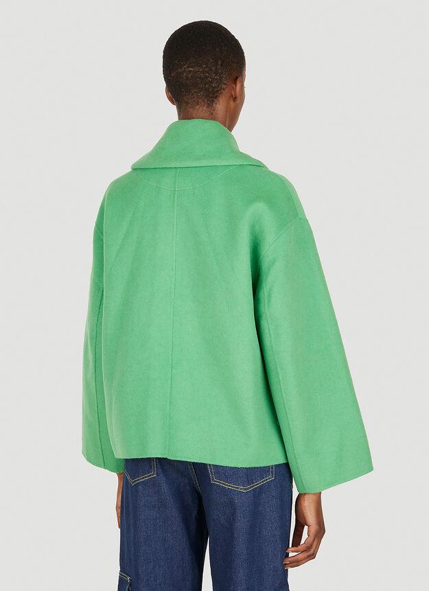 Oversized Collar Jacket in Green商品第4张图片规格展示