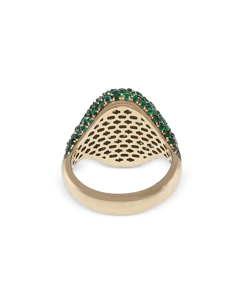 18K Yellow Gold Serpent Emerald Pavé Dome Statement Ring - Exclusive, Italy Campaign 商品