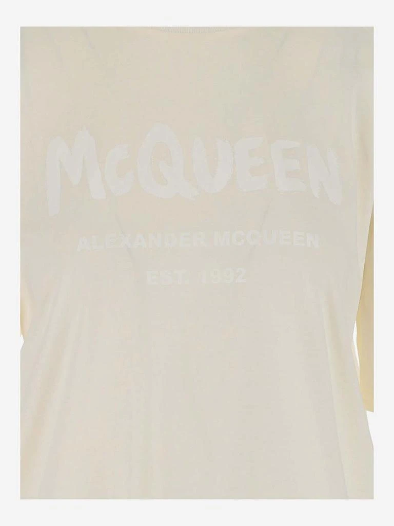 商品Alexander McQueen|ALEXANDER MCQUEEN COTTON T-SHIRT WITH LOGO,价格¥1385,第3张图片详细描述