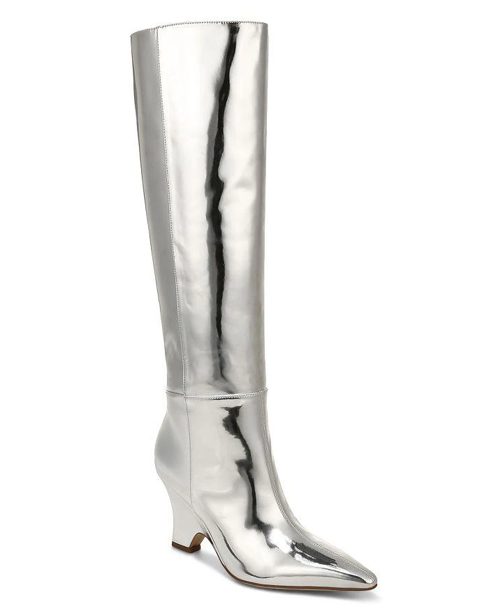 商品Sam Edelman|Women's Vance Pointed Toe Silver High Heel Tall Boots,价格¥2194,第1张图片详细描述