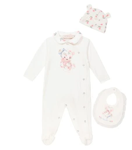 商品MONNALISA|Baby cotton onesie, bib and hat set,价格¥1057,第1张图片