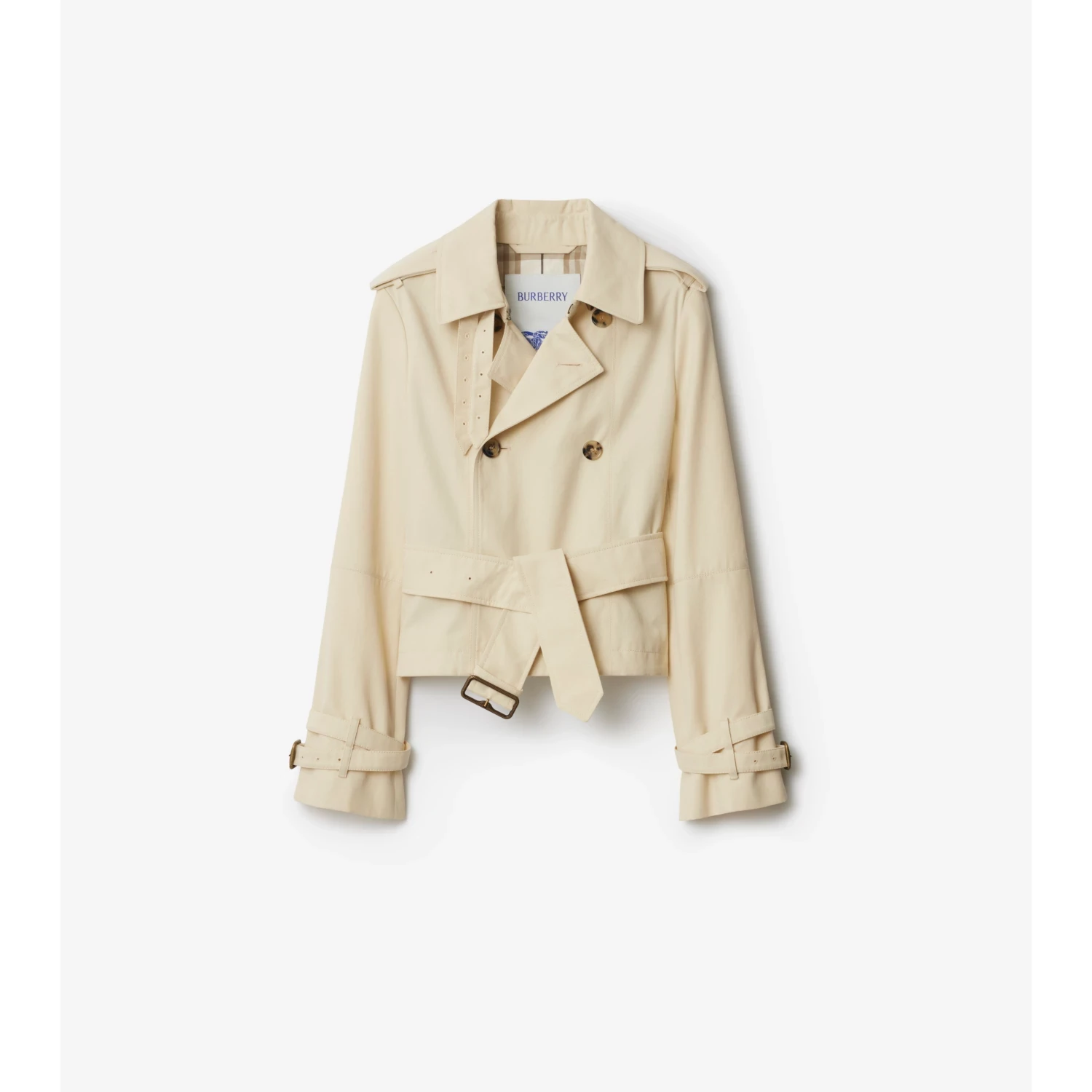 商品Burberry|【预售】 巴宝莉 25春夏 女士 夹克 短款棉质混纺 Trench 外套 81063641 ,价格¥14711,第1张图片