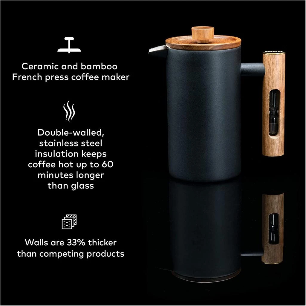 商品ChefWave|ChefWave French Press Coffee Maker - Stainless Steel, Double Wall Insulated 34oz,价格¥635,第4张图片详细描述