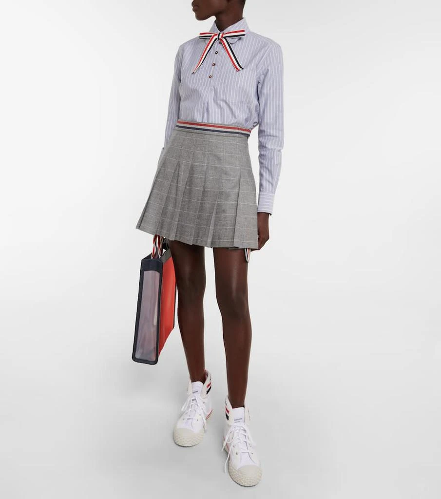 商品Thom Browne|Pleated flannel miniskirt,价格¥5527,第2张图片详细描述