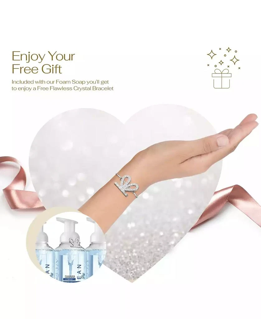 商品Lovery|Hand Foaming Soap in Ocean Bliss, Moisturizing Hand Soap with Flawless Crystal Heart Bracelet - Hand Wash Set, 4 Piece,价格¥205,第4张图片详细描述