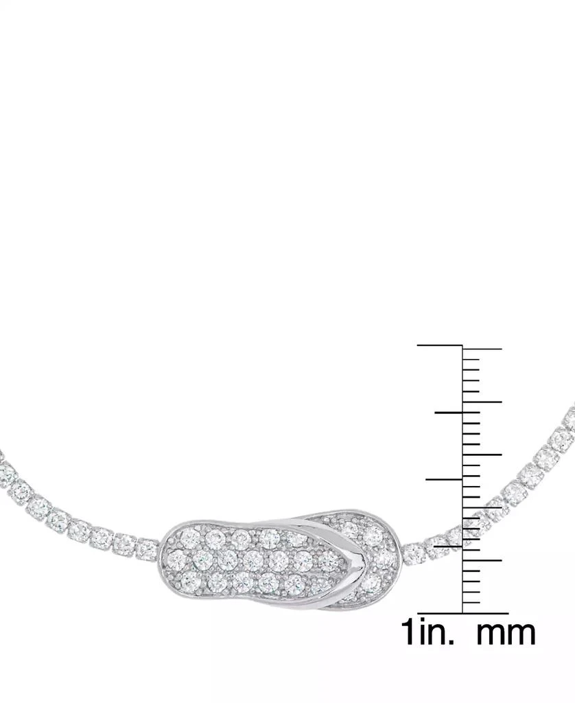 商品Macy's|Women's Fine Silver Plated Cubic Zirconia Flip Flop Bracelet,价格¥94,第2张图片详细描述