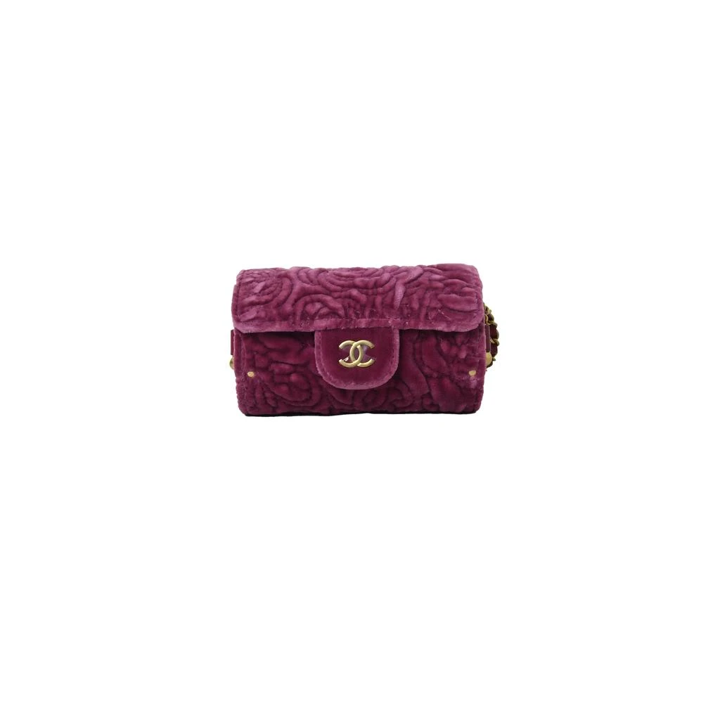 商品Chanel|Chanel Velvet Round Flap Trunk Bag Purple,价格¥26542,第1张图片