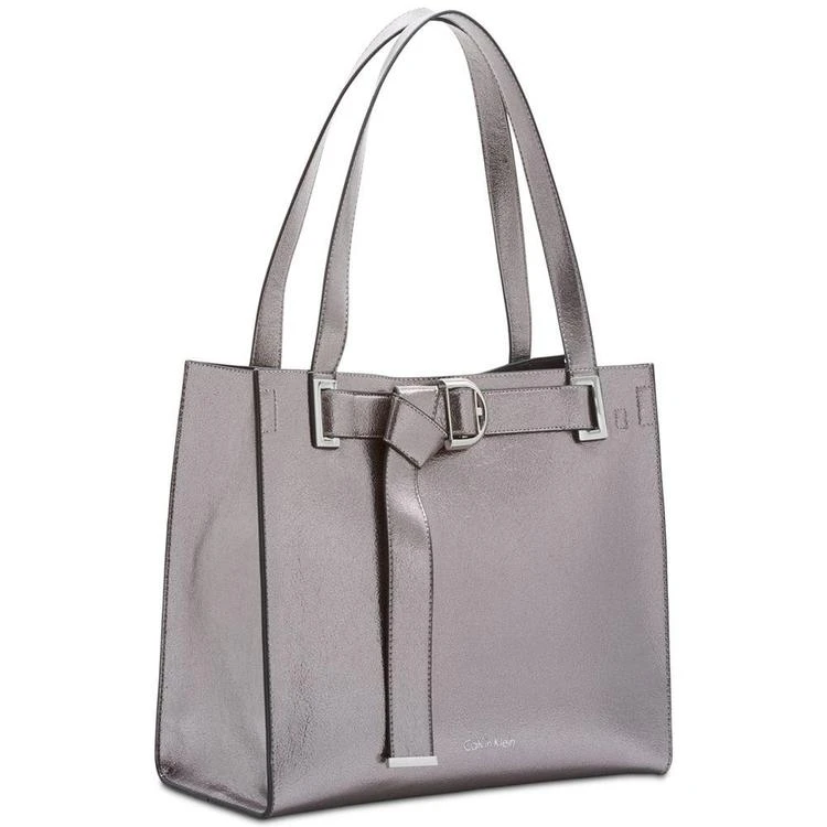 商品Calvin Klein|皮带装饰托特包Calvin Klein Faux-Leather Pebble Tote with Pouch,价格¥658,第3张图片详细描述
