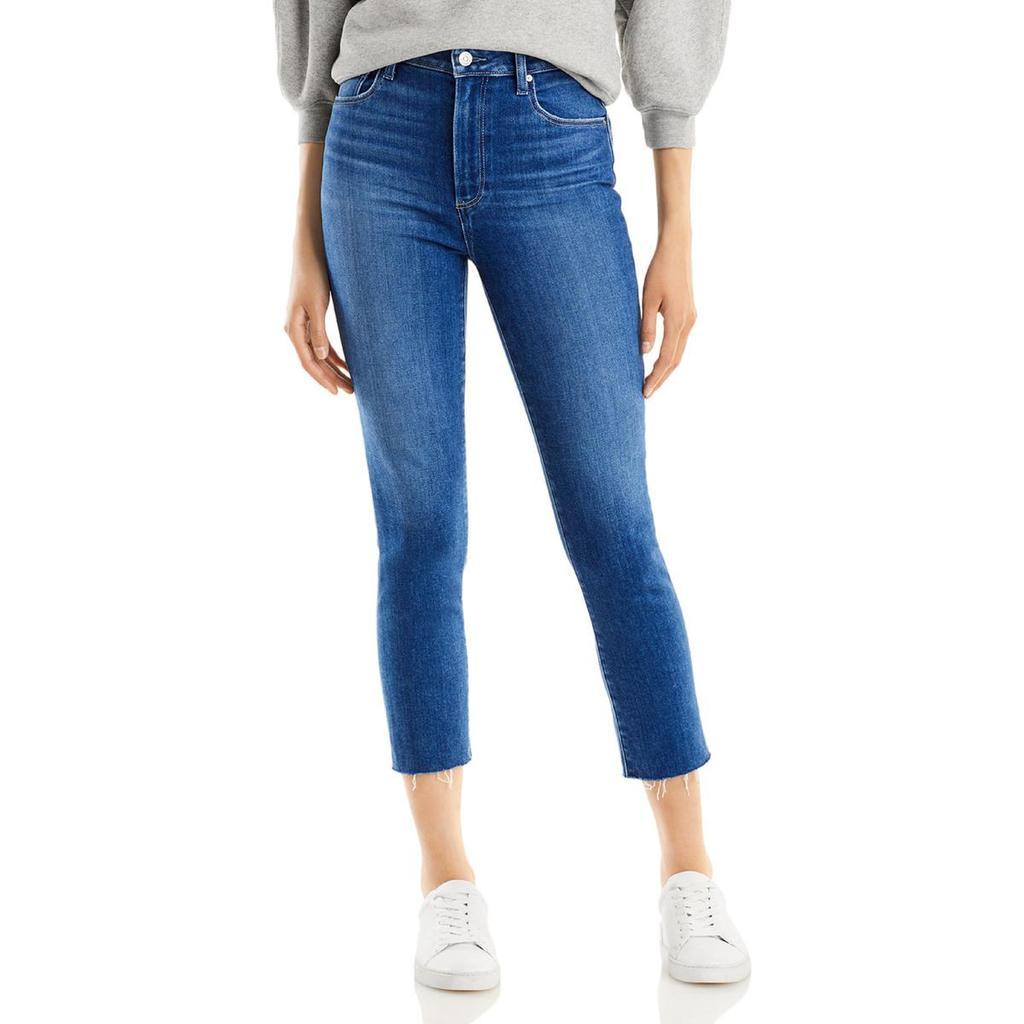 商品Paige|Paige Womens Sarah Cropped Medium Wash Slim Jeans,价格¥216-¥261,第1张图片
