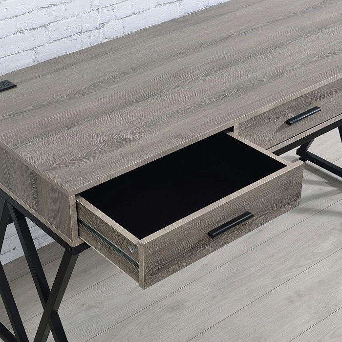 商品Sparrow & Wren|Rose Gray and Sand Black Writing Desk with USB Ports,价格¥3516,第4张图片详细描述