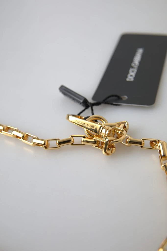 商品Dolce & Gabbana|Dolce & Gabbana Gold Tone Brass Chain Link DG Logo Pendant Necklace,价格¥4691,第2张图片详细描述