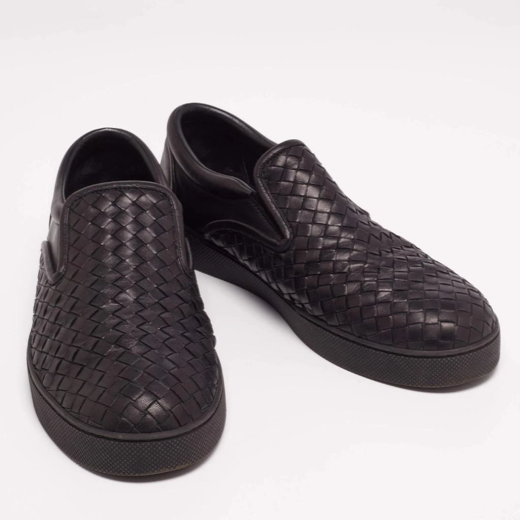 商品[二手商品] Bottega Veneta|Bottega Veneta Black Intrecciato Leather Dodger Slip-On Sneakers Size 44,价格¥2571,第4张图片详细描述