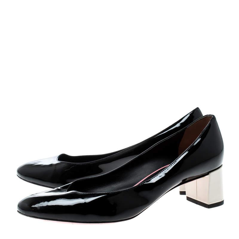 Fendi Black Patent Leather Eloise Round Toe Pumps Size 36商品第4张图片规格展示