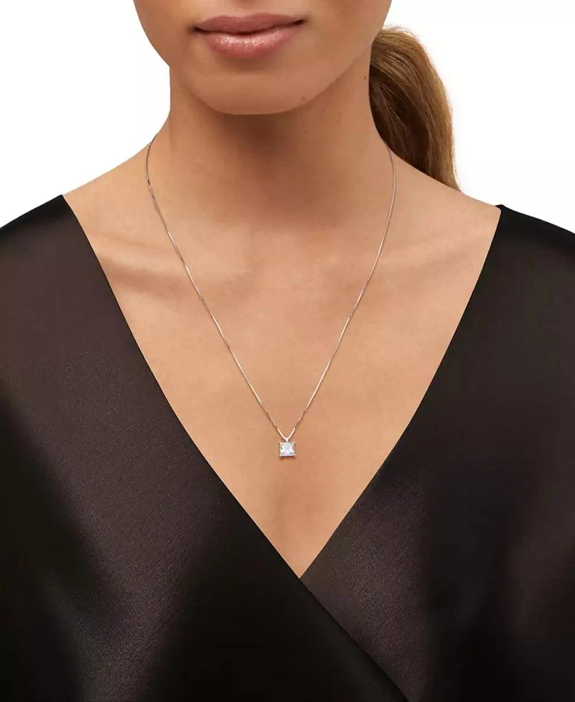 商品Grown With Love|Certified Lab Grown Princess Solitaire 18" Pendant Necklace (1 ct. t.w.) in 14k White Gold,价格¥15736,第2张图片详细描述