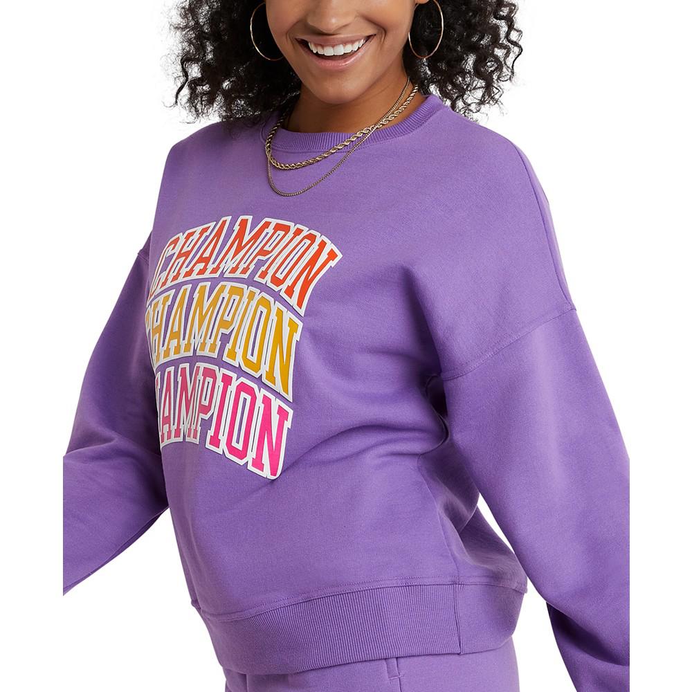 Women's Powerblend Fleece Logo Crewneck Sweatshirt商品第3张图片规格展示