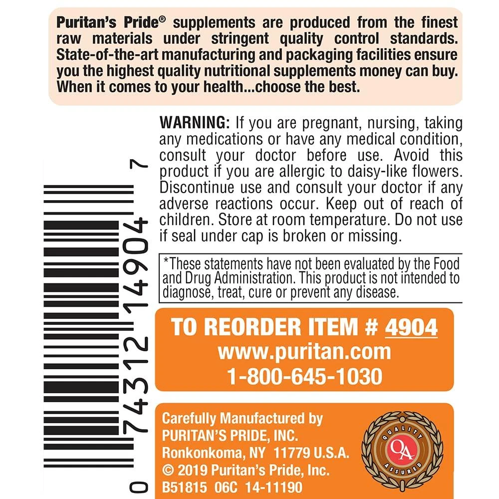 商品Puritan's Pride|Puritan's Pride Lutein and Zeaxanthin Supplements for Eyes, Zeaxanthin 800mcg plus Lutein 20mg Once Daily Softgels, 240 Day Supply - 120 Count (Pack of 2) (Package May Vary),价格¥124,第2张图片详细描述