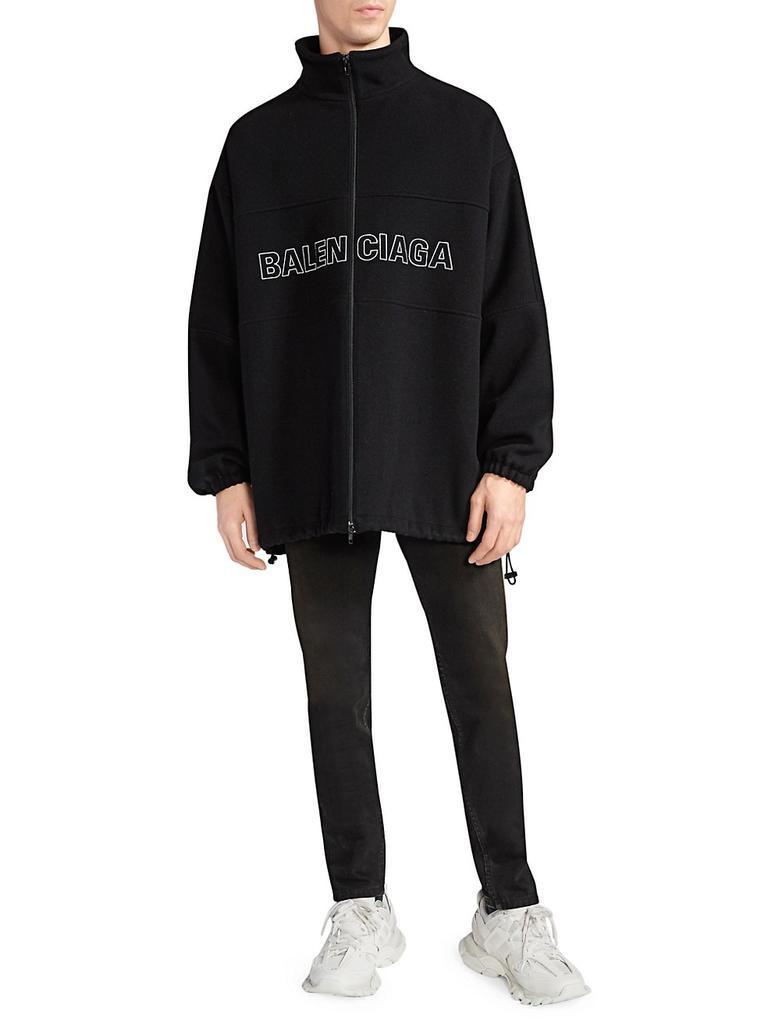 商品Balenciaga|Zip-Up Logo Virgin Wool-Blend Jacket,价格¥15113,第4张图片详细描述