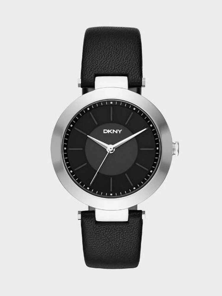 商品DKNY|Stanhope Black Leather 3 Hand Watch,价格¥1746,第2张图片详细描述