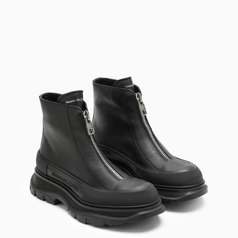 商品Alexander McQueen|Black Zip Tread Slick boot,价格¥6544,第2张图片详细描述