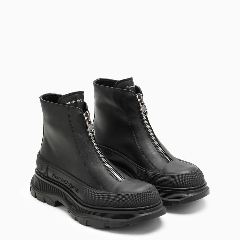 商品Alexander McQueen|Black Zip Tread Slick boot,价格¥3484,第2张图片详细描述