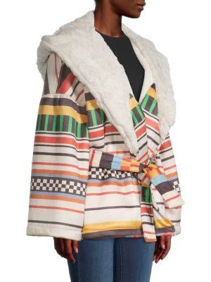 商品STELLA JEAN|Striped Faux Shearling-Lined Coat,价格¥2418,第3张图片详细描述