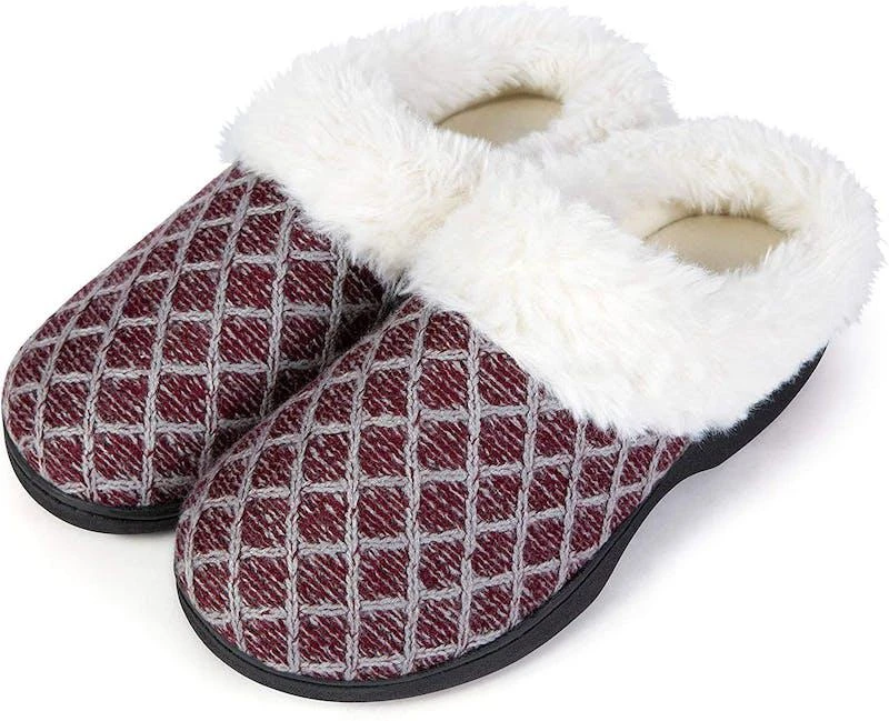 商品Roxoni|Cozy Memory Foam Slippers, Fuzzy Warm Faux Fur, Indoor Outdoor Rubber Sole,价格¥303,第1张图片