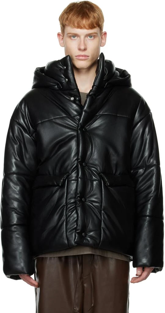 商品Nanushka|Black Hide Vegan Leather Jacket,价格¥3102,第1张图片