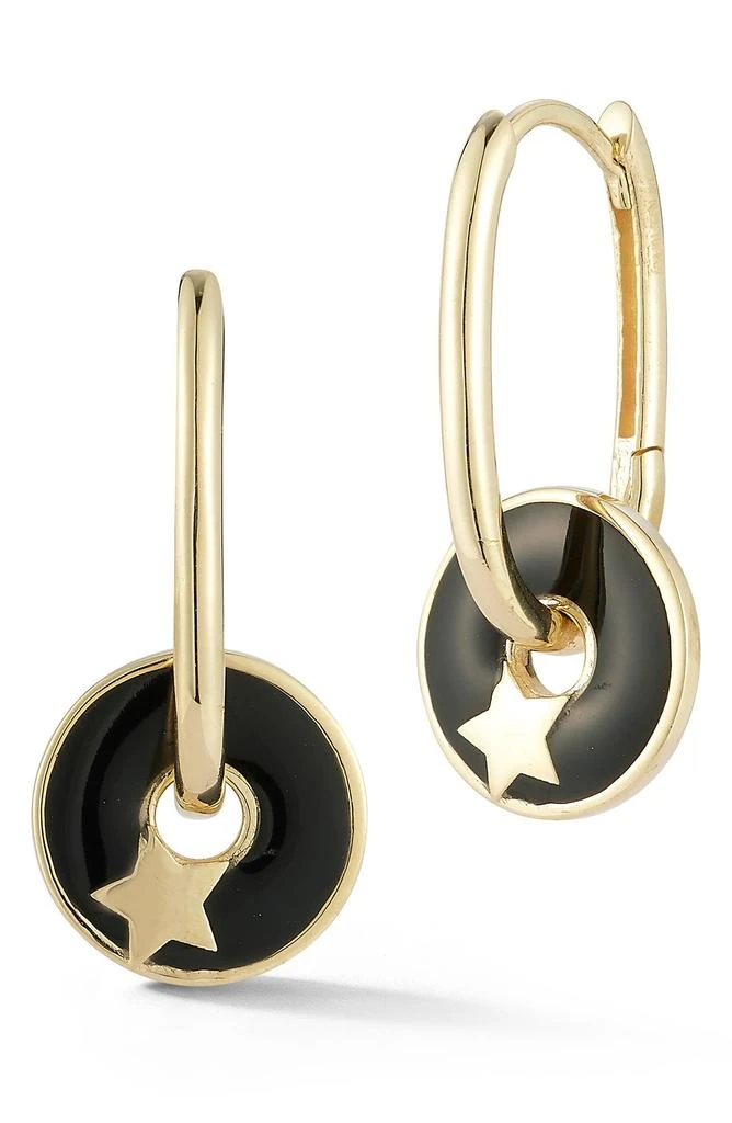 商品Ember Fine Jewelry|14K Gold Enamel Charm Hoop Earrings,价格¥5245,第1张图片