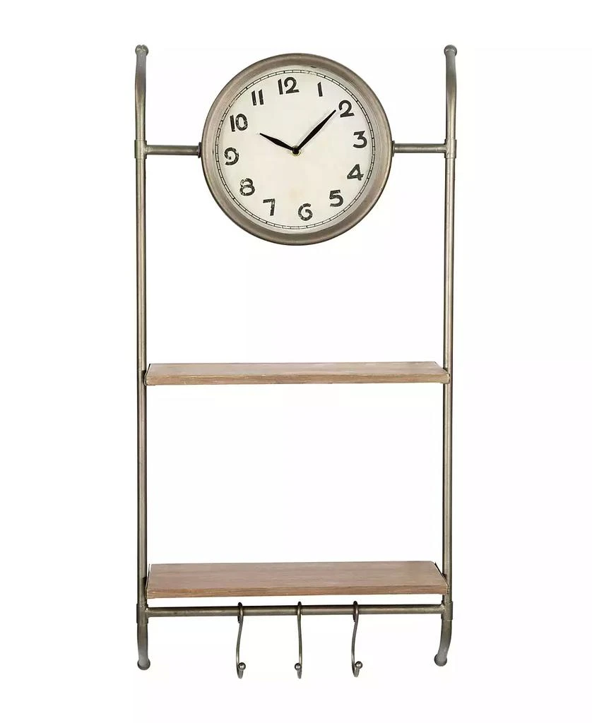 商品Storied Home|Wall Clock with Shelves and Hooks,价格¥654,第1张图片