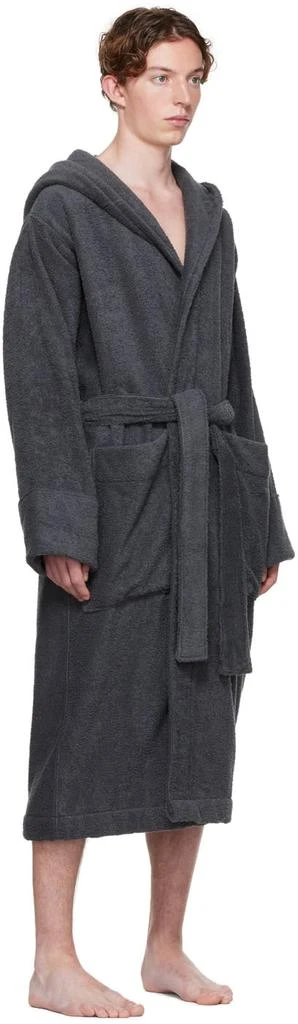 商品Tekla|Black Organic Cotton Bathrobe,价格¥609,第2张图片详细描述