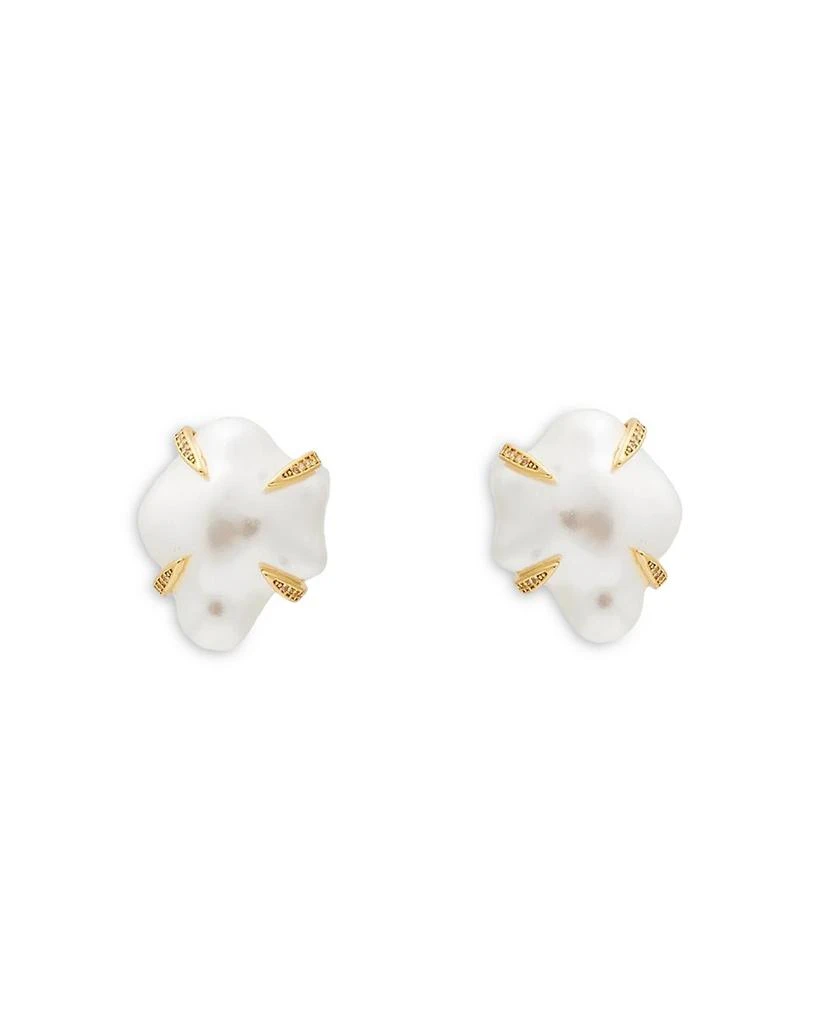 商品Kenneth Jay Lane|Pronged Imitation Pearl Stud Earrings, 1"L,价格¥525,第1张图片