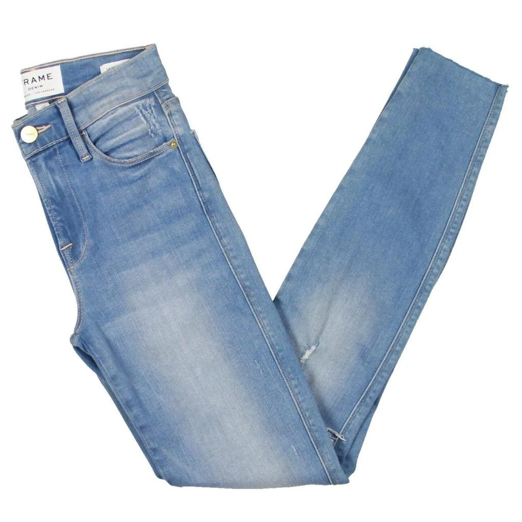 商品FRAME|Frame Denim Womens Destroyed Raw Hem Skinny Crop Jeans,价格¥140,第3张图片详细描述