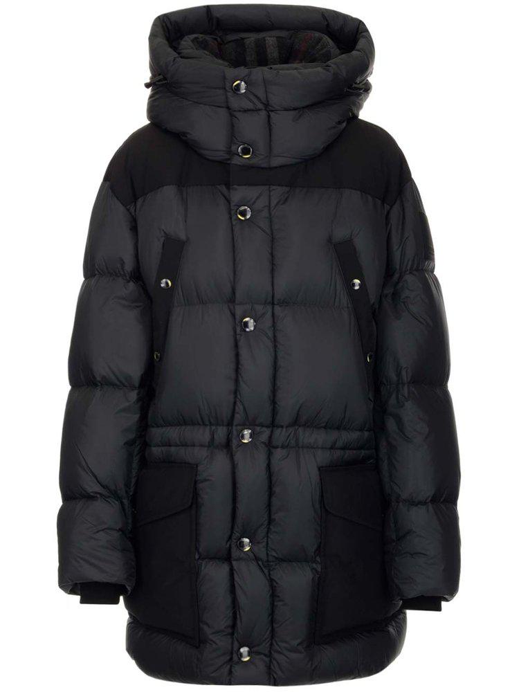 Burberry Logo Appliqué Buttoned Puffer Coat商品第1张图片规格展示