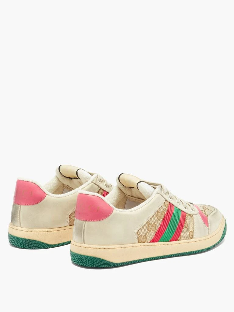 商品Gucci|Screener GG-logo distressed-leather trainers,价格¥6784,第4张图片详细描述