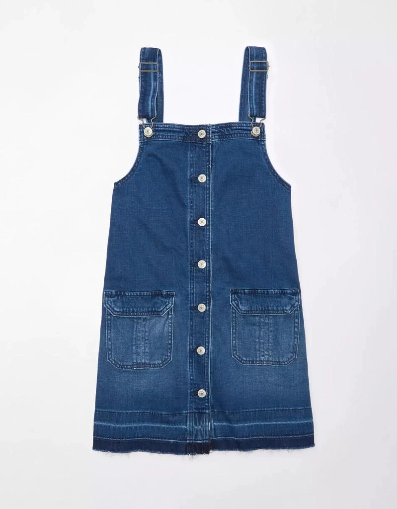 商品AE|AE Denim Button-Up Pinafore Dress,价格¥183,第3张图片详细描述