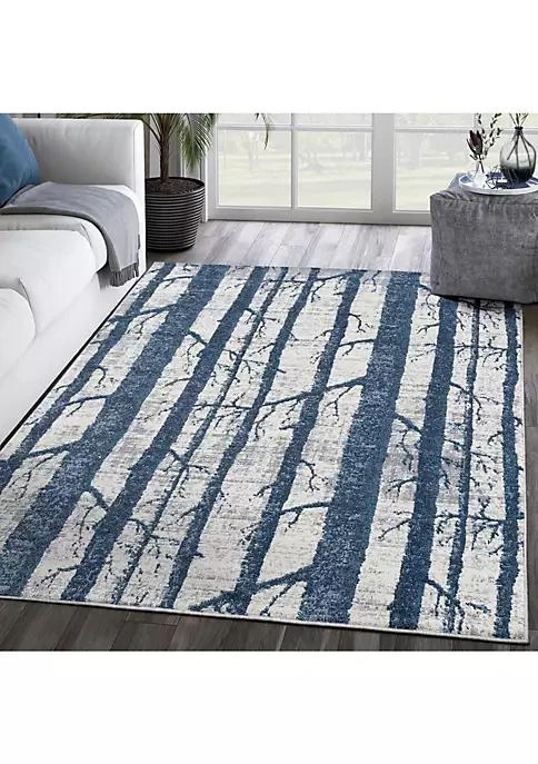 商品Abani Rugs|Rugs Mist Mis140a Blue Trees Area Rug 6 X 9,价格¥1080,第1张图片