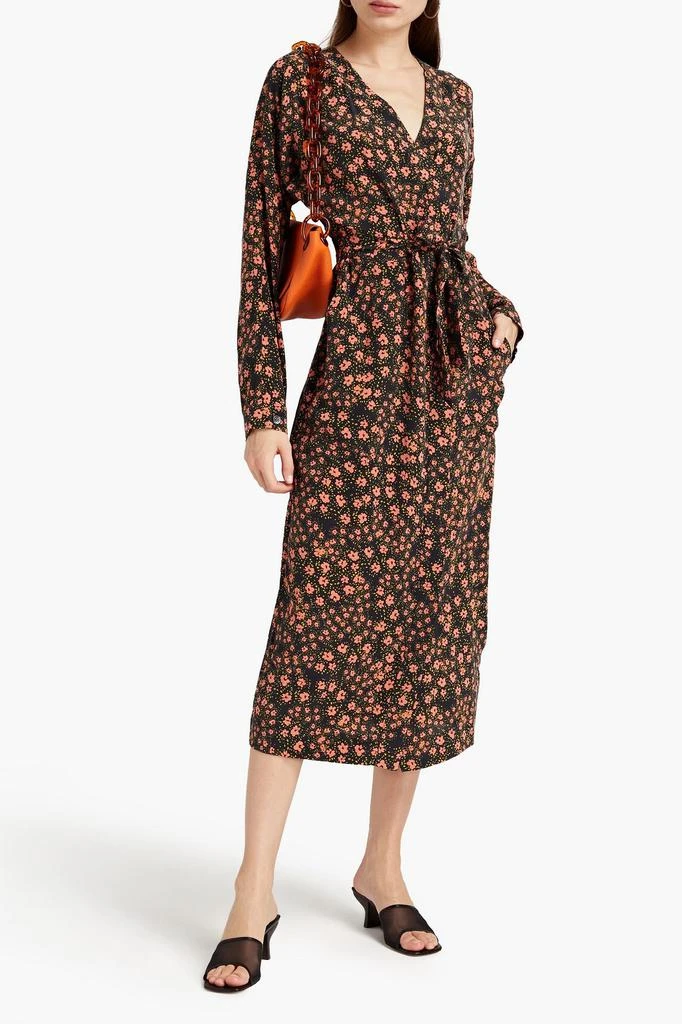 商品Equipment|Guitain floral-print washed-silk midi wrap dress,价格¥815,第4张图片详细描述