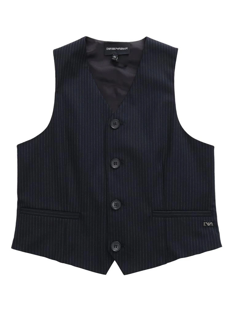 商品Emporio Armani|Emporio Armani Kids Pinstriped Single-Breasted Waistcoat,价格¥686,第1张图片