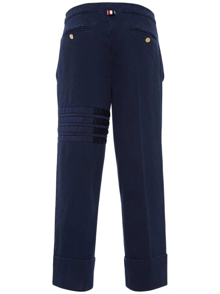 商品Thom Browne|Cotton Twill Grosgrain Bars Crop Pants,价格¥2552,第4张图片详细描述