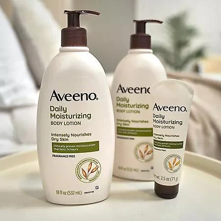 商品Aveeno|Daily Moisturizing 身体护肤乳 (18 fl. oz.2支 + 2.5 oz.管装),价格¥111,第2张图片详细描述
