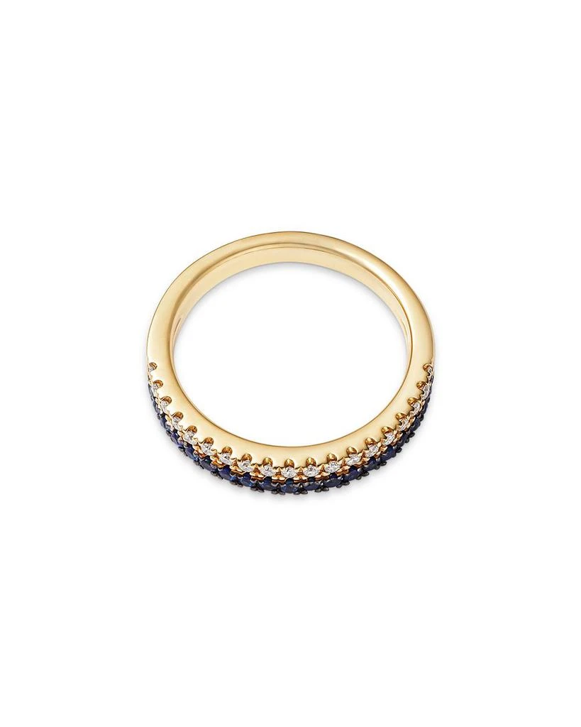 Sapphire & Diamond Double Row Band in 14K Yellow Gold 商品