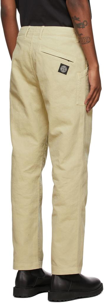 Beige Textured Cotton Pants商品第3张图片规格展示