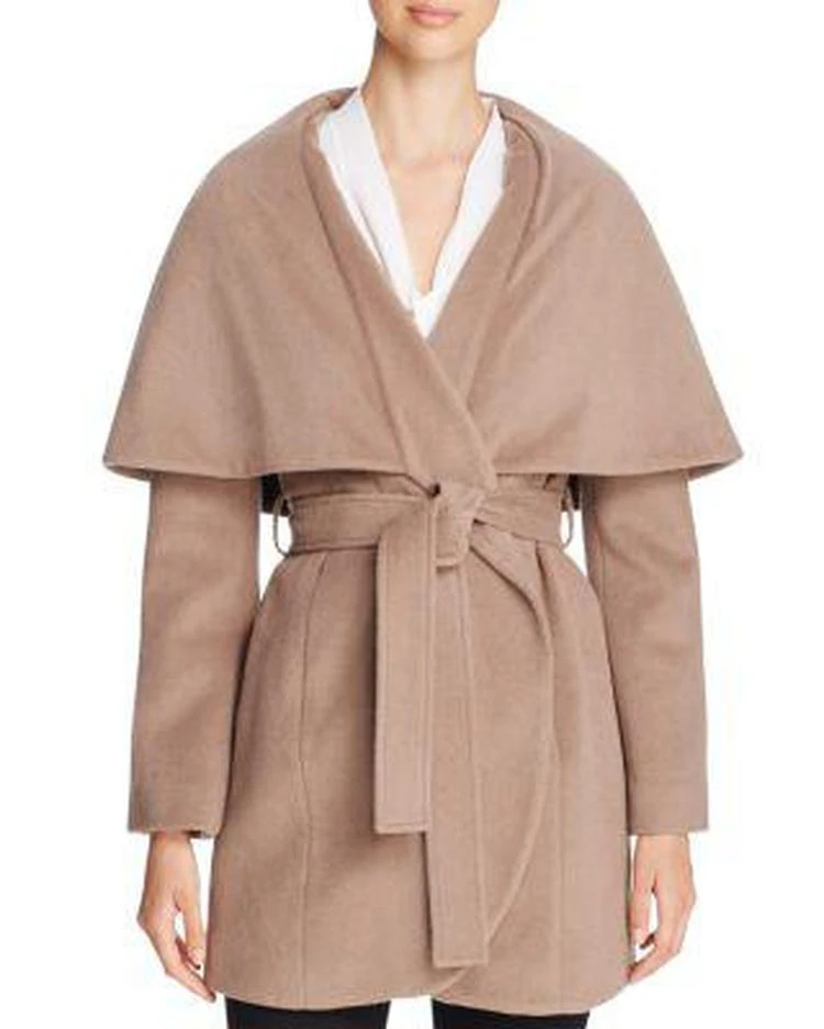 商品Tahari|Marla Wrap Coat 羊毛混纺大衣,价格¥2019,第1张图片