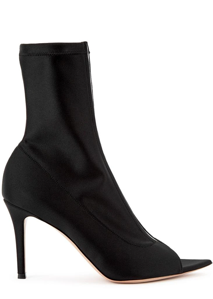 商品Gianvito Rossi|Hiroko 85 black satin ankle boots,价格¥4710,第1张图片