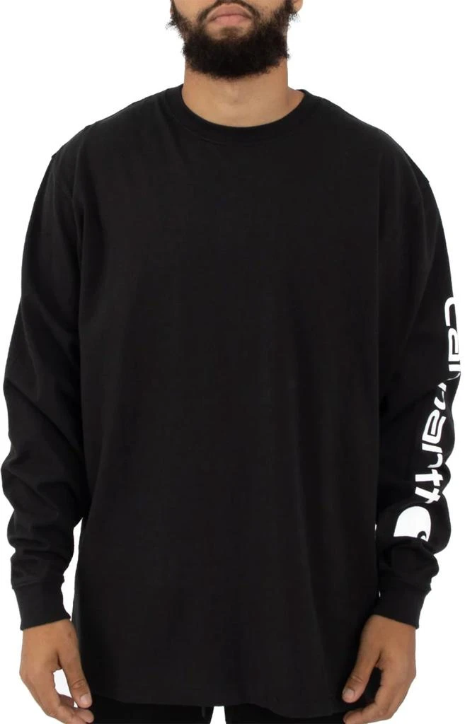 商品Carhartt|(K231) Signature Sleeve Logo L/S Shirt - Black,价格¥144,第1张图片