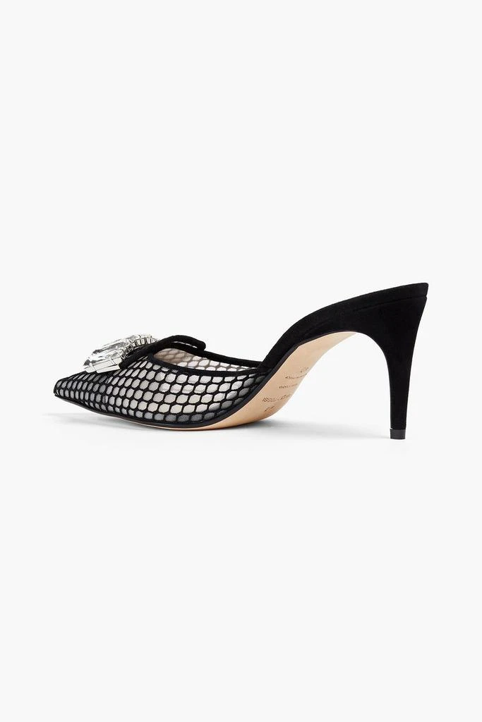 商品Sergio Rossi|Crystal-embellished suede and mesh mules,价格¥3410,第3张图片详细描述